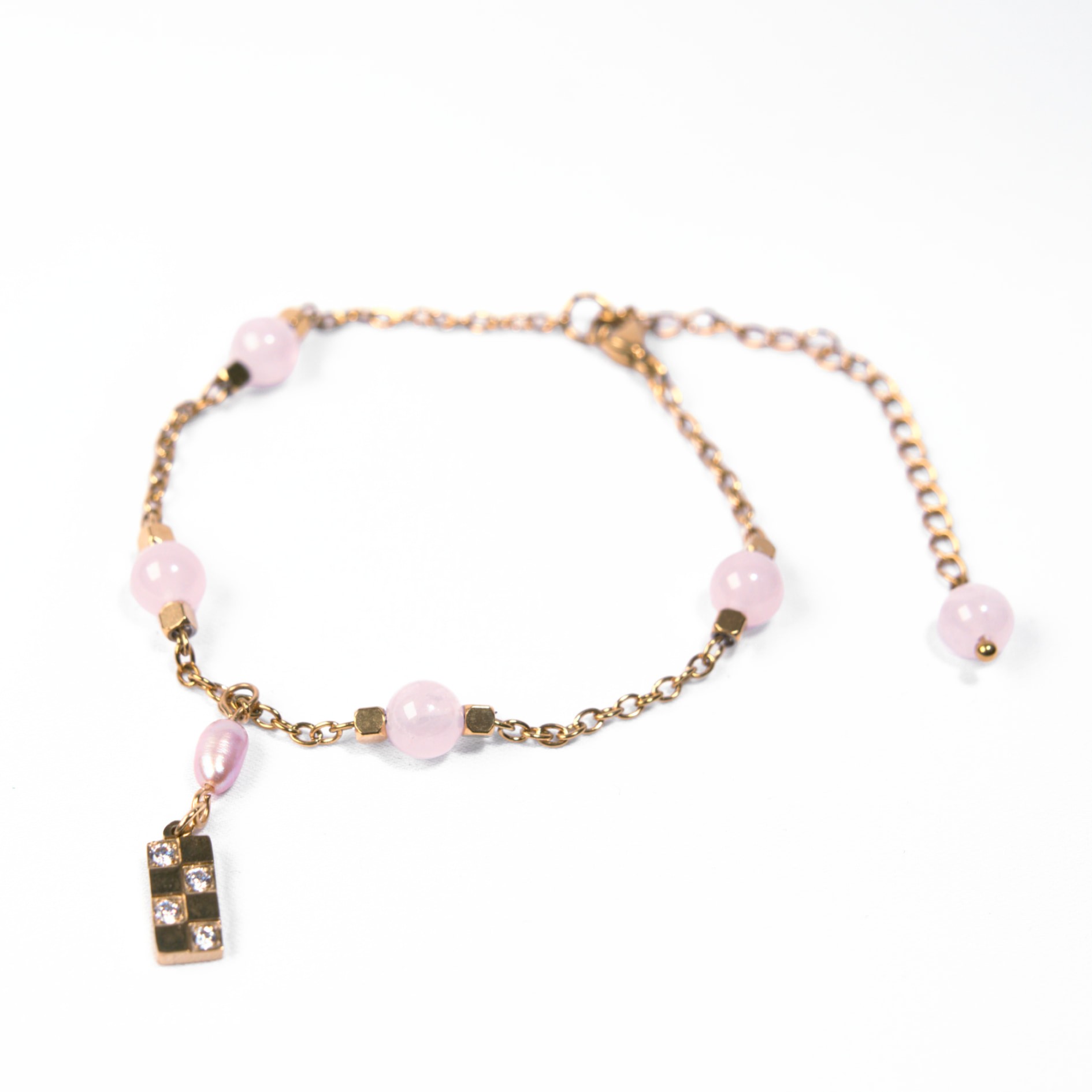 Parure Quartz Rose Damier — photo 3