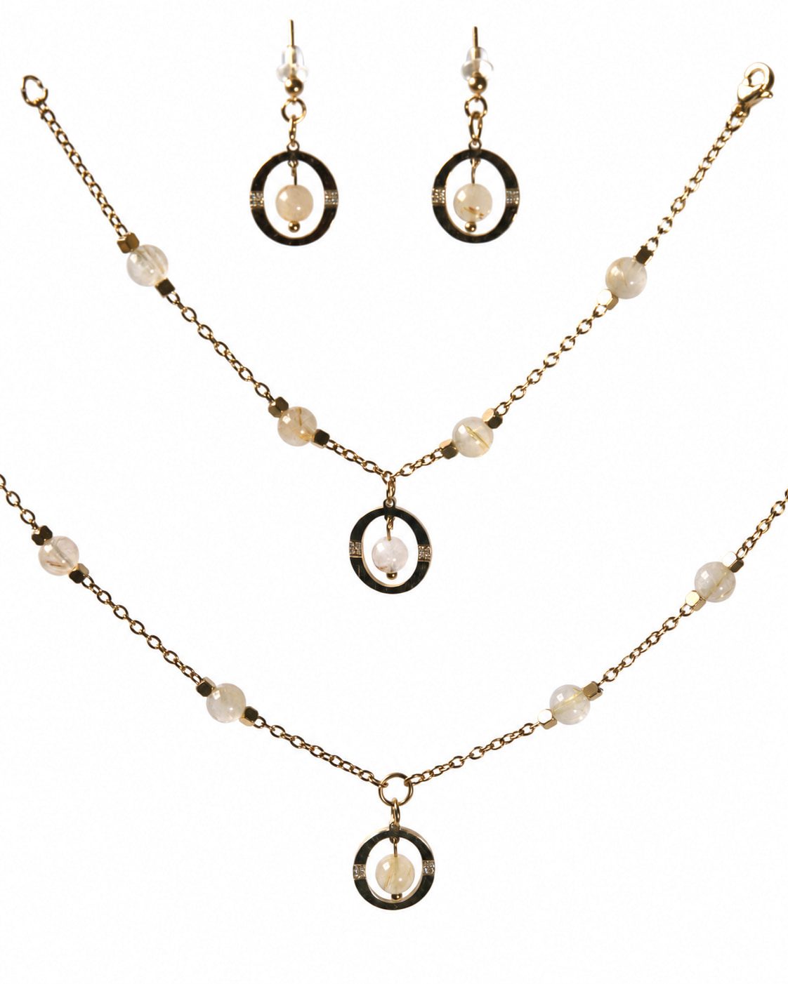 Parure Halo Rutilé